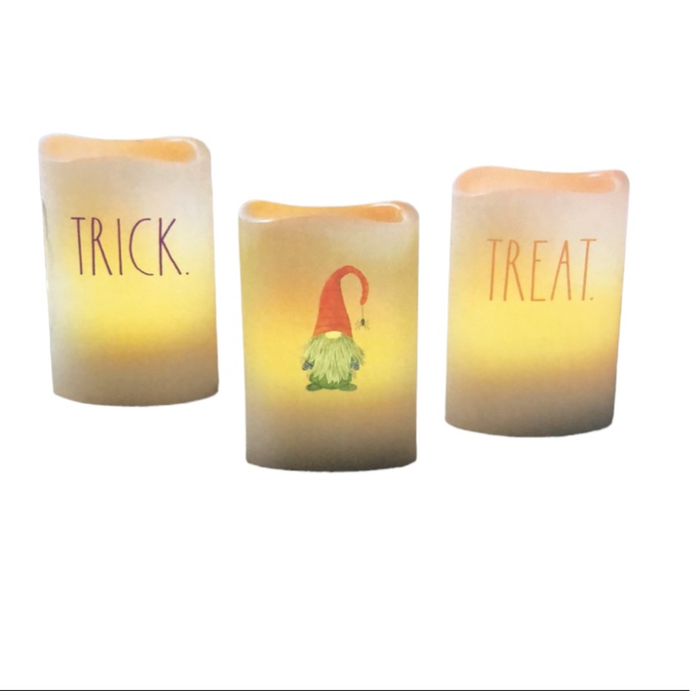 Rae Dunn TRICK TREAT Halloween Flameless votive candle set